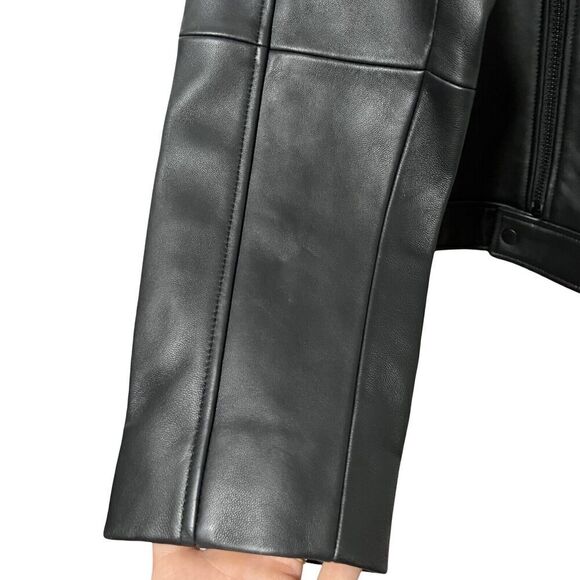 Ted Baker London Mens' Ovine Leather Biker Jacket Size L Black Biker Edgy NWT - Picture 5 of 16